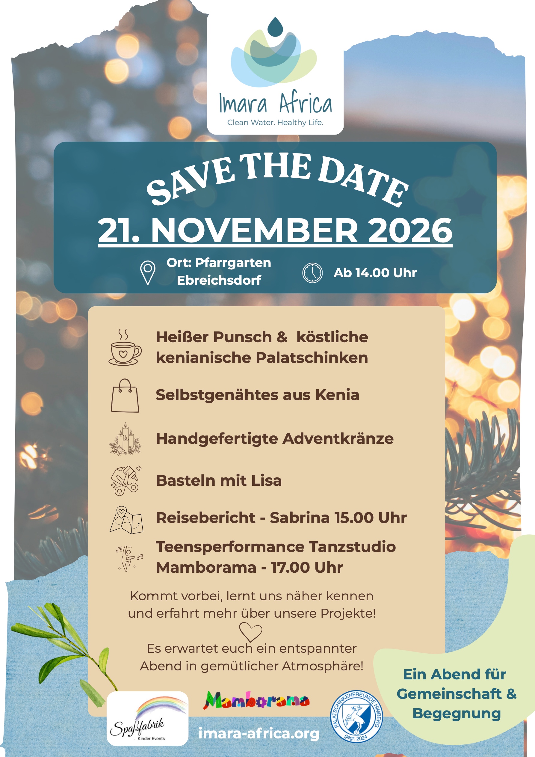 Einladung: Abend für Gemeinschaft – 21. November 2026 – Imara Africa